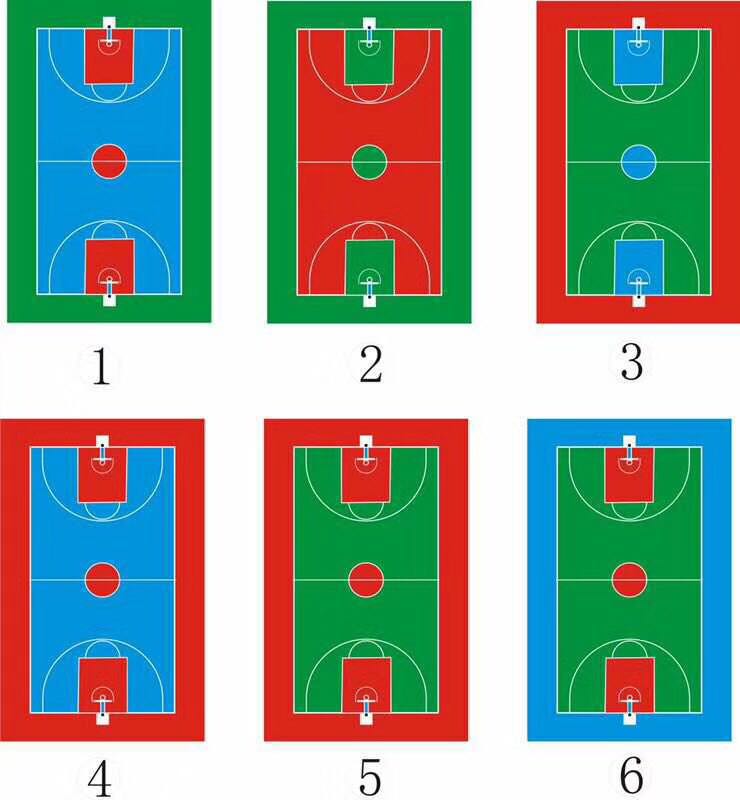 篮球场、足球场，甚至是网球场，无论哪种类型的运动场地，其地面的配色都是至关重要的一环。设计师需要根据比赛的时间和地点来选择合适的颜色。甚至周边的建筑颜色都要考虑到位。